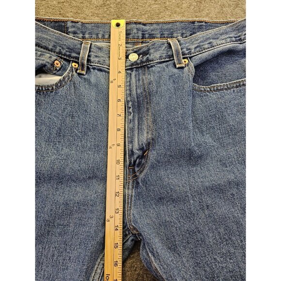 Levis 505 Jeans Mens 38x30 Blue Med Wash Denim Regular Fit Straight Leg Classic - Picture 7 of 10